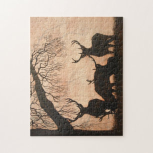Red Deer Evening Silhouette 252 piece Puzzle