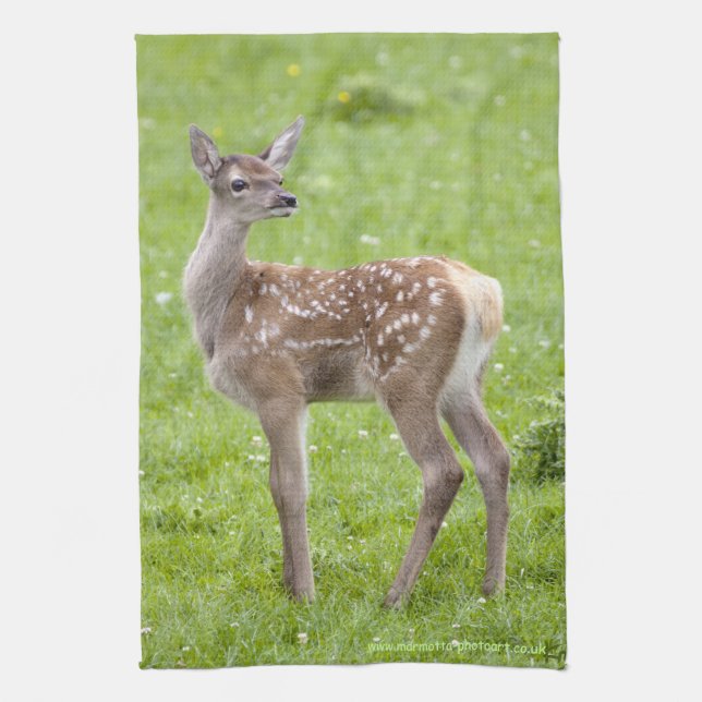Red Deer Fawn Kitchen Towel (Vertical)