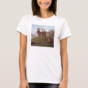 Red Deer in a Highland Landscape, 1872 (oil on can T-Shirt
