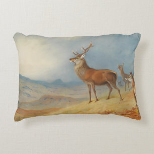 Red Deer In A Highland Landscape, Art Decorative Cushion