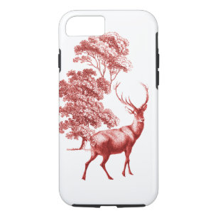 Red Deer in Forest on White Case-Mate iPhone Case