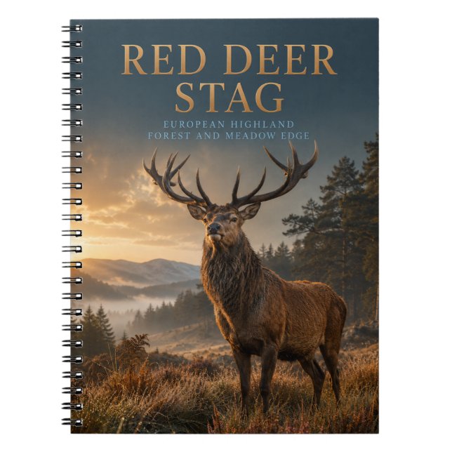 Red Deer Stag Highland Meadow ANIMALS Notebook (Front)