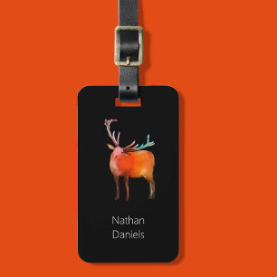 Red Deer Stag Personalised Luggage Tag