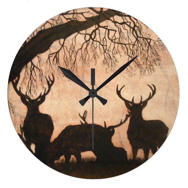 Deer Wall Clocks Zazzle UK