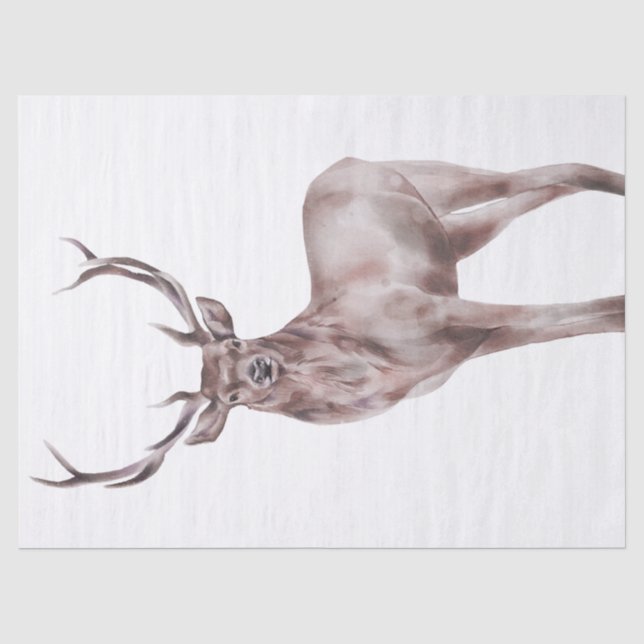 Red Deer Watercolor Tissue Paper (Front)