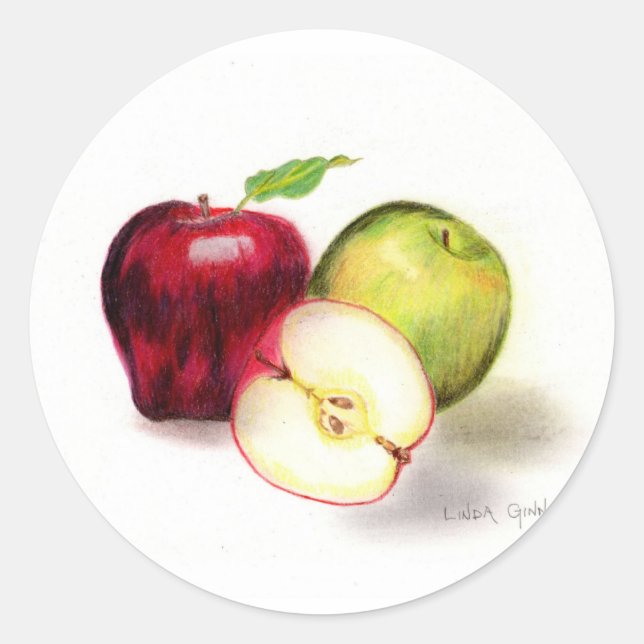 Red Delicious and Granny Smith Apples Stickers (Front)
