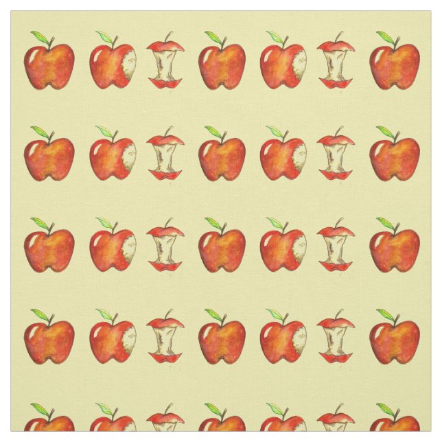 Red Delicious Apple Apples Fruit Fabric (Swatch)