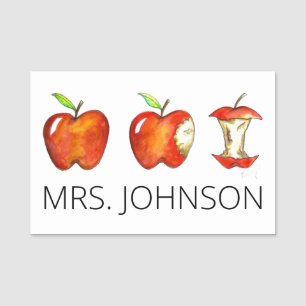 Red Delicious Apple for Teacher School Education Name Tag