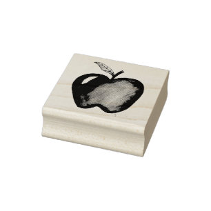Red Delicious Apple for the School Teacher Fruit Rubber Stamp