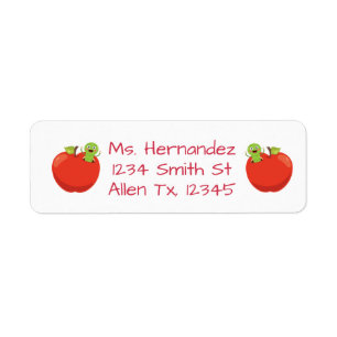 Red Delicious Apple with Worm Label