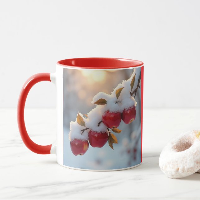 Red delicious apples with snow mug (With Donut)