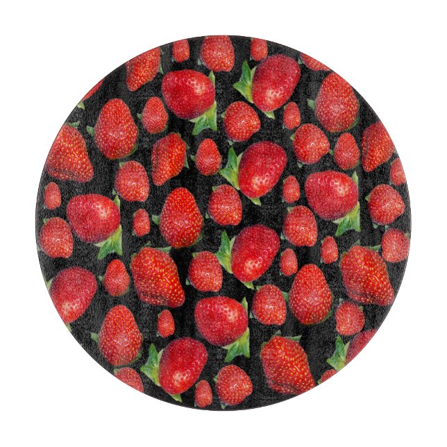 Red Delicious Strawberries,   Cutting Board (Front)