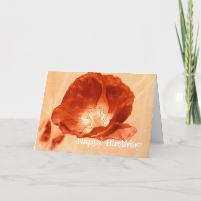 Red Delight Poppy Customisable Card (Front)