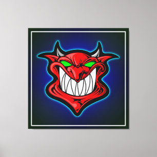 Red Demon Face Canvas Print