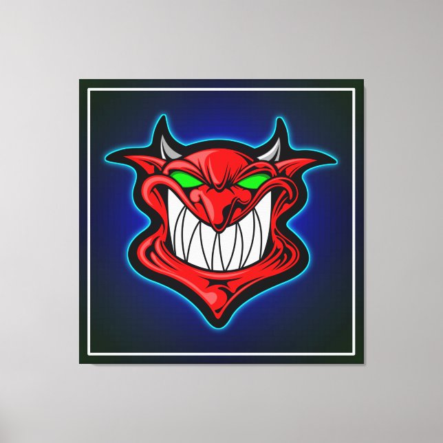 Red Demon Face Canvas Print (Front)
