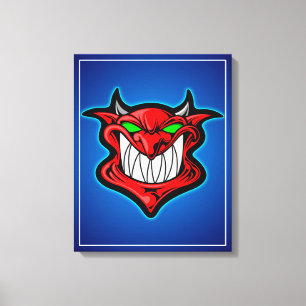 Red Demon Face Canvas Print