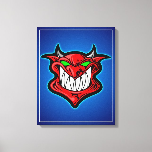 Red Demon Face Canvas Print (Front)