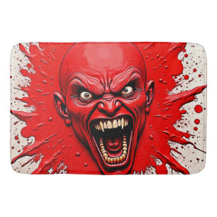 Red Demon Fury Art Bath Mat