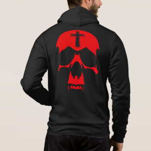 Red Demon Skull Gothic Graphic Design Hoodie