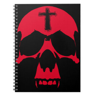Red Demon Skull Gothic Graphic Design Notebook