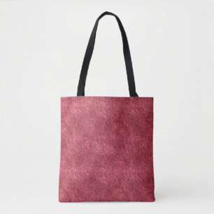 Red Denim Pattern Tote Bag