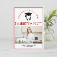 Red Dental School Photo Custom Graduation Party