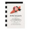 Red Derby Hat Rose Birthday Party Invitation