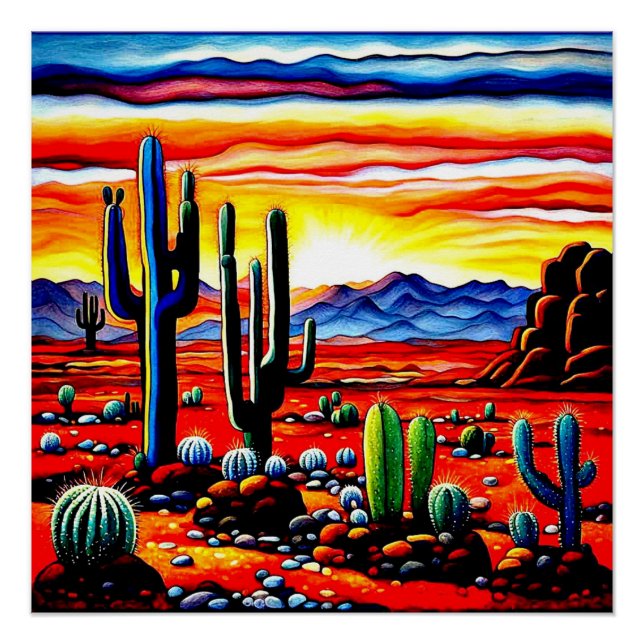 Red desert sunrise poster (Front)