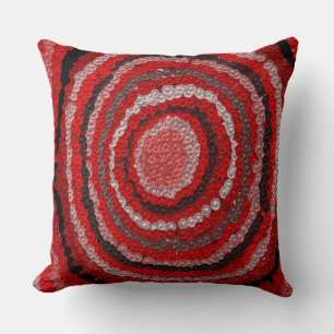 Red Designer Pattern Throw Pillow