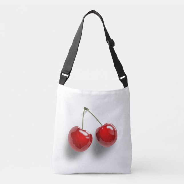 Red Dessert Glazed Cherries Crossbody Bag (Front)
