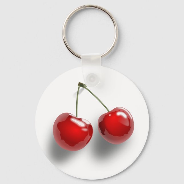 Red Dessert Glazed Cherries Key Ring (Front)
