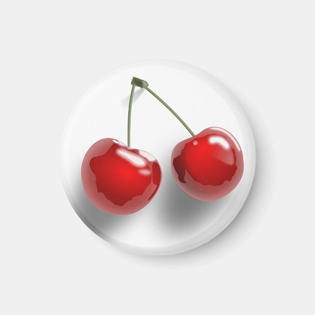 Red Dessert Glazed Cherries Magnet (Front)