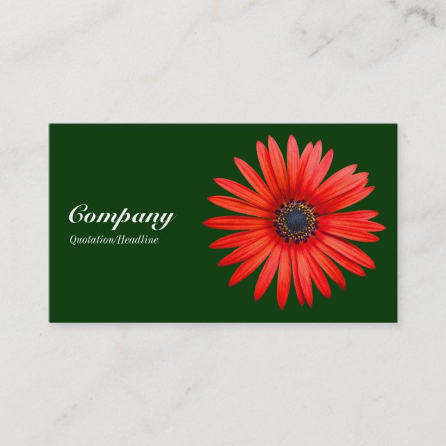Red Devil - Dark Green Business Card (Front)