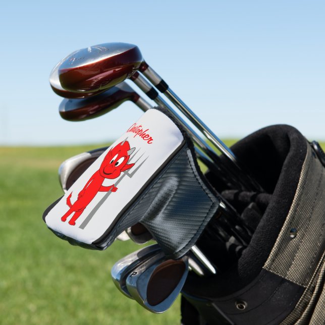 Red Devil Design Golf Head Cover (In Situ)