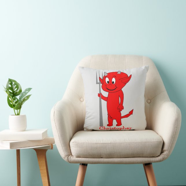 Red Devil Design Personalised Cushion (Chair)