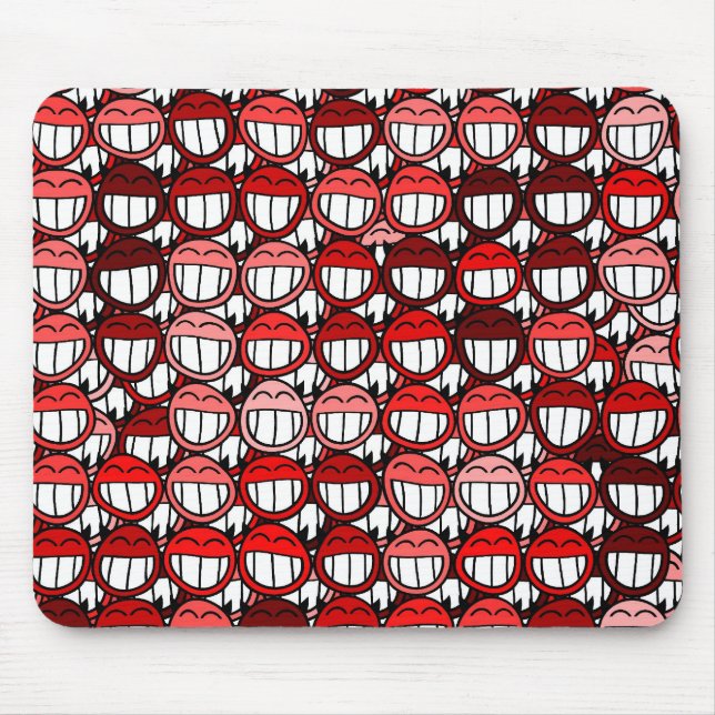 Red Devil Faces Funny Humour Laugh Cartoon Mouse Mat (Front)