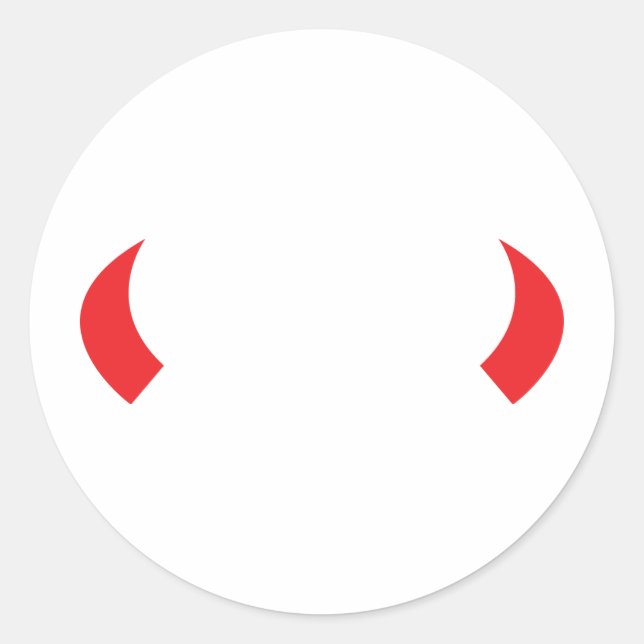 red devil horns icon classic round sticker (Front)