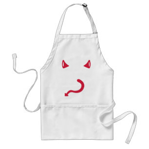 Red devil horns tail standard apron