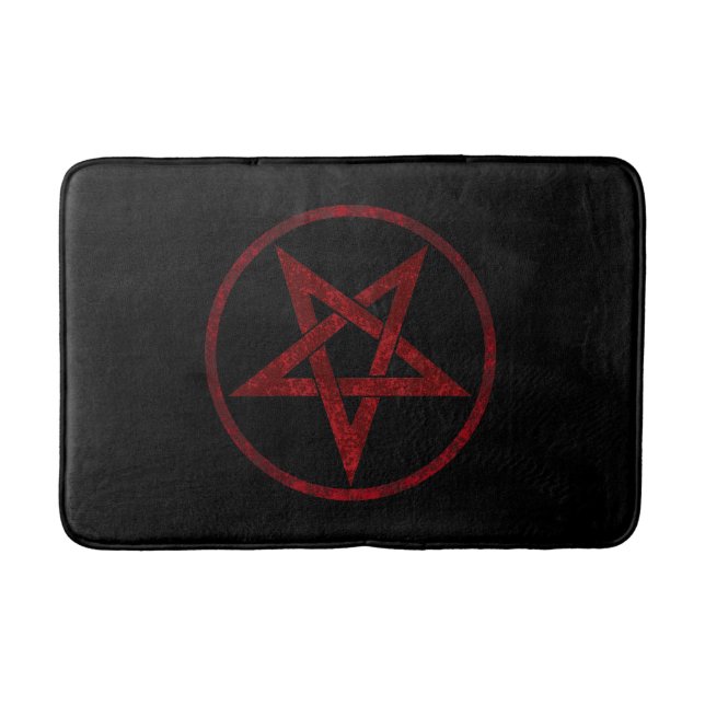 Red Devil Pentagram Bath Mat (Front)
