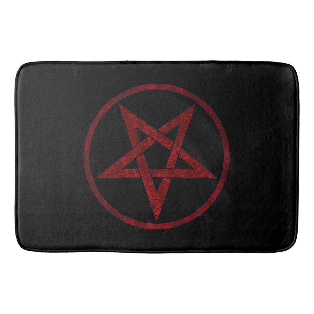 Red Devil Pentagram Bath Mat (Front)