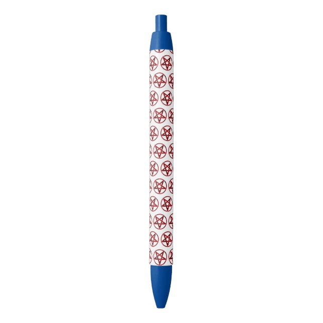 Red Devil Pentagram Black Ink Pen (Front Vertical)