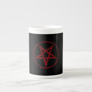 Red Devil Pentagram Bone China Mug