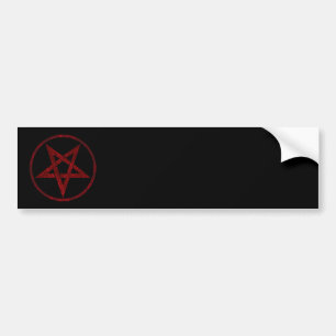 Red Devil Pentagram Bumper Sticker