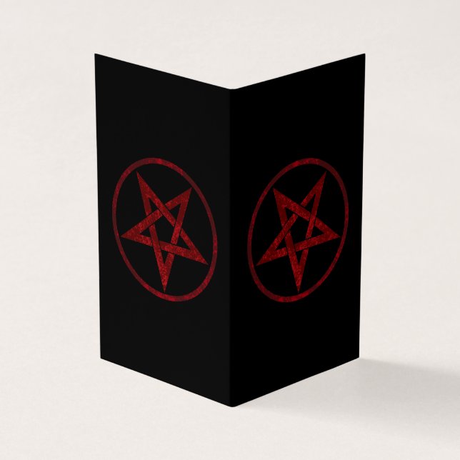Red Devil Pentagram Business Card (Outside)