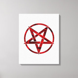 Red Devil Pentagram Canvas Print