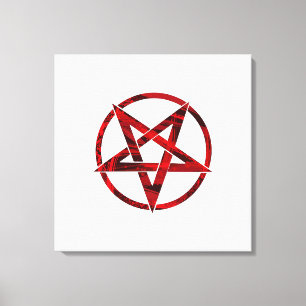 Red Devil Pentagram Canvas Print