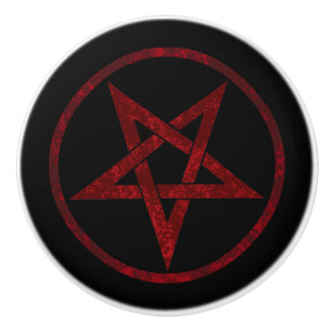Red Devil Pentagram Ceramic Knob