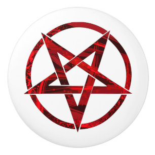 Red Devil Pentagram Ceramic Knob