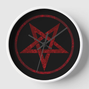 Red Devil Pentagram Clock