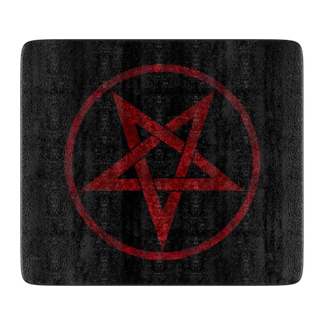 Red Devil Pentagram Cutting Board (Front)